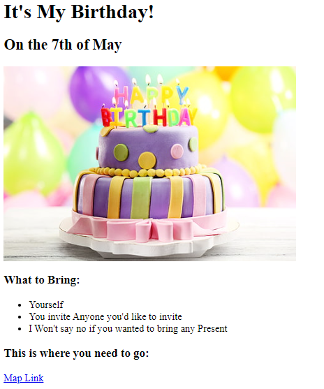 Birthday Invite